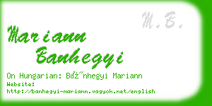 mariann banhegyi business card